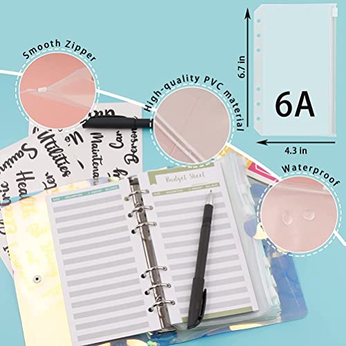 6-Loch-Farbbudget-Binder-Bindemittel-Binder-Set mit Bindemittel und Aufklebern, Rissbeständigen PVC-Material für Budgetierung, Budgetplaner (#1) von OVAQUIXI