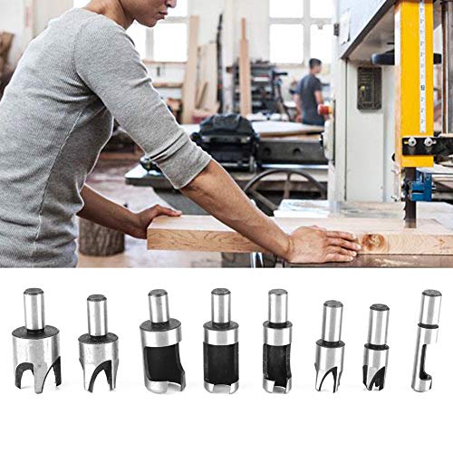 8pcs Holzstecker Cutter Set Haltbarer Kohlenstoffstahlbohrer für Holzbearbeitungslochschneidungen von OVAQUIXI