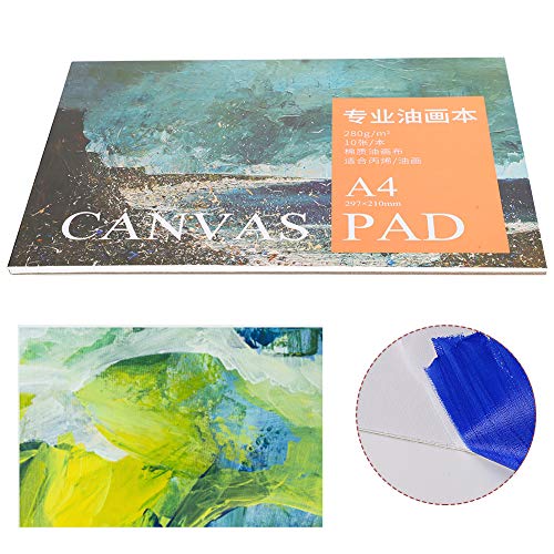 A4 Ölmalerei Canvas 10pcs Zeichenwerkzeuge für Kunststudenten und Anfänger, Baumwoll -Leinwand für Acrylpraxis von OVAQUIXI