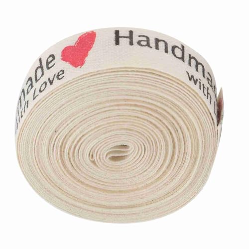 Baumwoll -Schriftband - für Handwerk, Geschenkverpackung 1,5 Cm Kartenherstellung, DIY Projekte (handgefertigtes rotes Herz) von OVAQUIXI