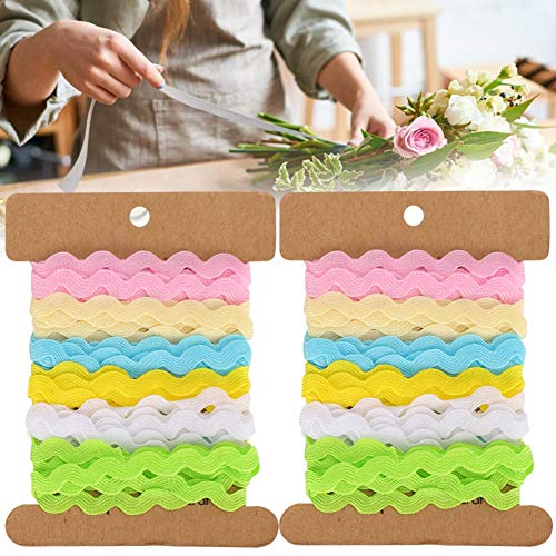 Buntes Zickzack -Band Set für DIY -handgefertigte Kunsthandwerk und Nähdekoration 8 Mm für Hochzeitskleid oder Home Ornament [2pcs] (2) von OVAQUIXI