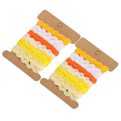 Buntes Zickzack -Band Set für DIY -handgefertigte Kunsthandwerk und Nähdekoration 8 Mm für Hochzeitskleid oder Home Ornament [2pcs] (7) von OVAQUIXI