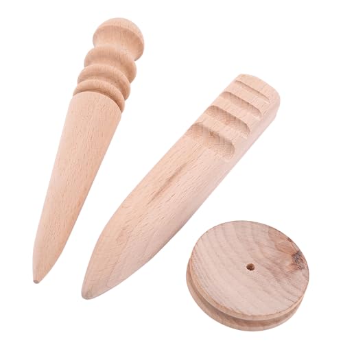 Holzkante Slicker Burnisher Lederhandwerkswerkzeug für -Handwerk - Haltbares Holzmaterial (1 jeweils (Tasche)) von OVAQUIXI
