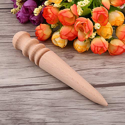 Holzkante Slicker Burnisher Lederhandwerkswerkzeug für -Handwerk - Haltbares Holzmaterial (Runde Stange 2,5 * 15 cm) von OVAQUIXI