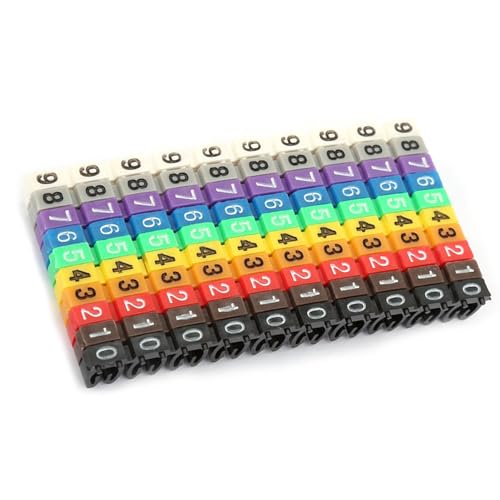 Kabelzahlenbezeichnungen, Farbenfrohe Digitale Drahtnummerierungsmarkierungsrohrkabelmarker Zur Identifizierung (100pcs KCM-2.5mm 2,5 Quadratmeter) von OVAQUIXI