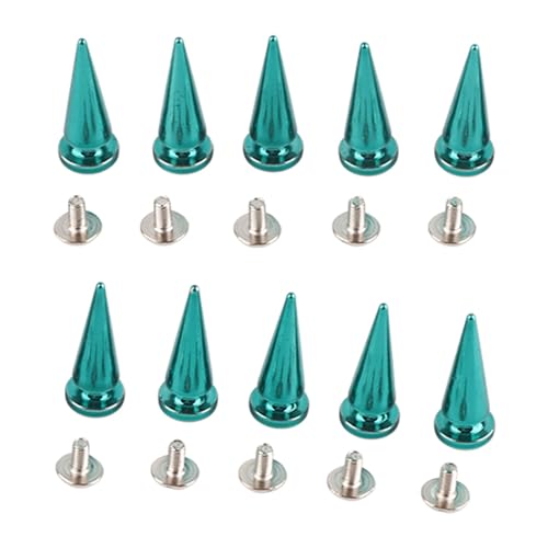 Kupferkugel Nietebenen 10x26mm Metallschrauben -Set mit Elektropleten Farben für Lederhandwerkstaschen Schuhe Jeans Leinwand (10 * 26mm farbenfrohes Blau) von OVAQUIXI