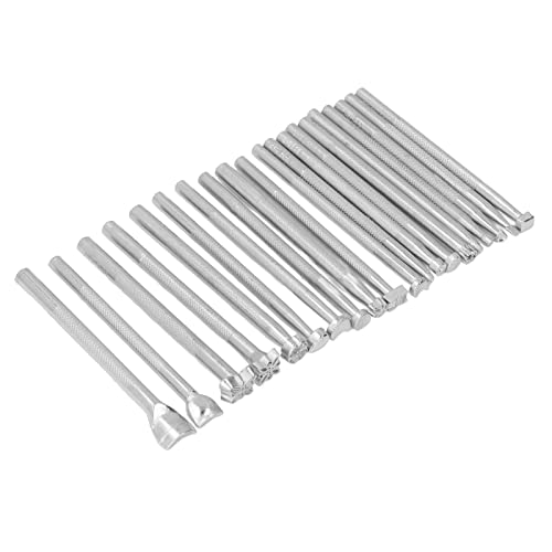 Lederstempelwerkzeuge Hohe Härte 20pcs Verschiedene Muster Anti -Rost für -Lederhandwerkstaschen Handwerker Workshop von OVAQUIXI