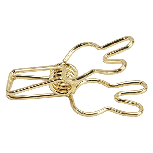 Metallbindemittel Clips Starke Frühlingsklemme für Dokumente Tickets Kleidung, 20 PCs Mehrzweckpapierclips für Office School Home (GOLD) von OVAQUIXI