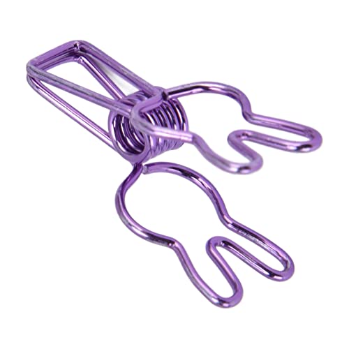 Metallbindemittel Clips Starke Frühlingsklemme für Dokumente Tickets Kleidung, 20 PCs Mehrzweckpapierclips für Office School Home (PURPLE) von OVAQUIXI