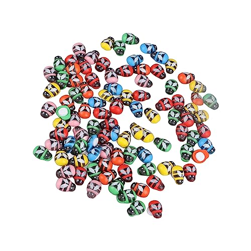 OVAQUIXI 100pcs Hölzerne Tierknöpfe Süße Klebstoff Dekorativ (Bunte Bienen) von OVAQUIXI