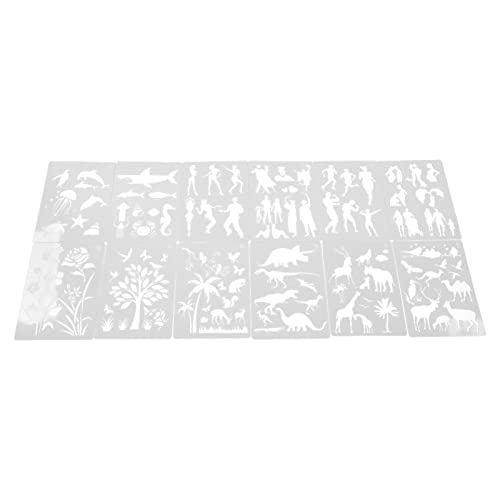OVAQUIXI 12pcs A4 Charaktere Tiere Pflanzen Gemälde Schablonen Sicher Umweltfreundliche Breite Anwendung OVAQUIXI 12pcs A4 Charaktere Tiere Pflanzen Gemälde Schablonen Sicher Umweltfreundliche Breite Anwendung von OVAQUIXI