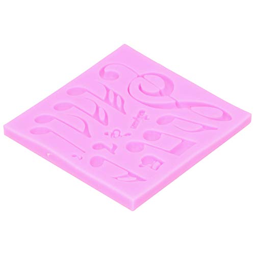 OVAQUIXI 13 -Cavity Musical Note Silikonform - Sicheres Material für Lebensmittelqualität Leicht zu Reinigen und zu Lagern für die Kuchendekoration Pink 10,5 X 11 Cm von OVAQUIXI