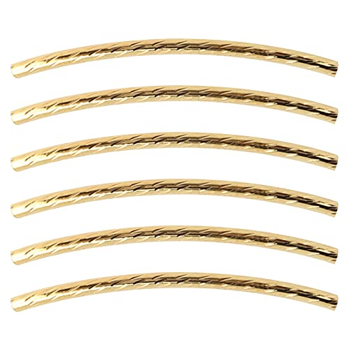 OVAQUIXI 200 -pcs Gebogene Langrohrperlen Schmuckzubehör für Perlenkunst- und Basteldien DIY schlanke Twistrohrperlen Machen (GOLD) von OVAQUIXI