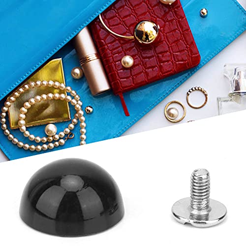 OVAQUIXI 20pcs Bunte Bag Nietsflecken (Gloss Black 15 mm runde Pilzschrauben) von OVAQUIXI