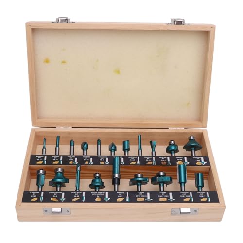 OVAQUIXI 20pcs Router -Bits Set, Carbide Holzbearbeitungswerkzeuge für Professionelles Schneiden und Gravieren, Ideal für Handwerker und Hobbyisten (1/4 Zoll Schaft) von OVAQUIXI