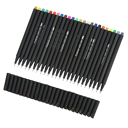 OVAQUIXI 24 Farben Fineliner Farbstift 0,4 Mm Dünnspitzenmarker -Stifte für Feine Tintenzeichnungen und Subtile Schatten, Ideal für Künstler und Designer, Wasserlösliches Pigment von OVAQUIXI