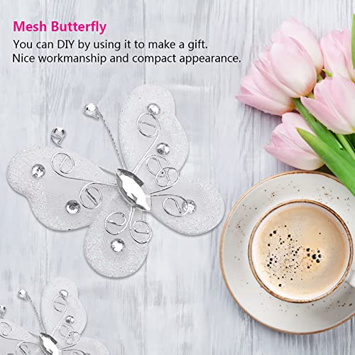 OVAQUIXI 24pcs Sheer Mesh Wire Glitter Hochzeitsfeier Kleidungsdekoration DIY -Vorräte für Kleidung, Hochzeit oder Andere Festivals (WHITE) von OVAQUIXI