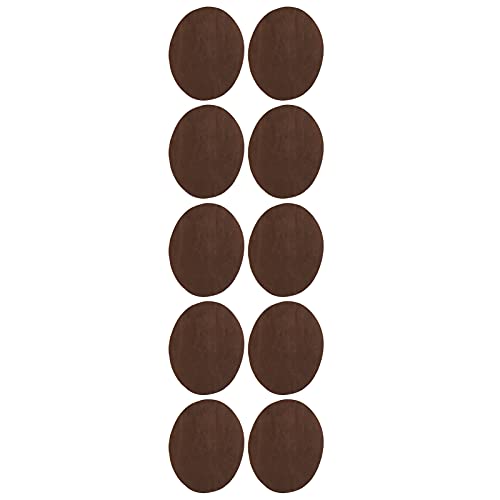 OVAQUIXI 5 Paare Eisen Ovale Flecken Starke Stoffstoffaufkleber der Stickkraft, Niedriger Preis und Luxuriöses Erscheinungsbild, DIY -Kleidungsdekoration (Kaffee) von OVAQUIXI