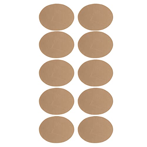 OVAQUIXI 5 Paare Eisen Ovale Flecken Starke Stoffstoffaufkleber der Stickkraft, Niedriger Preis und Luxuriöses Erscheinungsbild, DIY -Kleidungsdekoration (Khaki) von OVAQUIXI