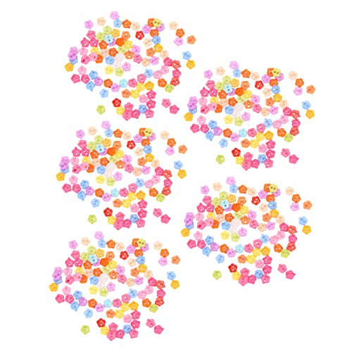 OVAQUIXI 500 PCs Winzige Farbige Knöpfe Zum Nähen und Handgefertigten Projekten, Perfektes für DIY -Enthusiasten (Fünf-Petal-Blume) von OVAQUIXI