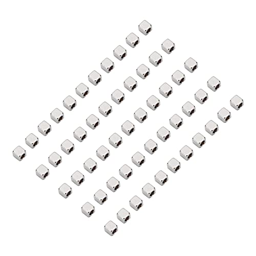 OVAQUIXI 50pcs Edelstahl Große Lochperlen Rostfeste Quadrate Rahmen Spacer Perlen Diy Makrame Schmuck für Halskettenarmband: Zubehör von OVAQUIXI
