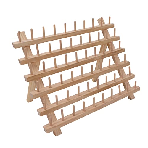 OVAQUIXI 60 Spulen Holzfadenregal Sauber Organisierte Buchenholz -Fadenhalter für Stickereien für Stickereien von OVAQUIXI
