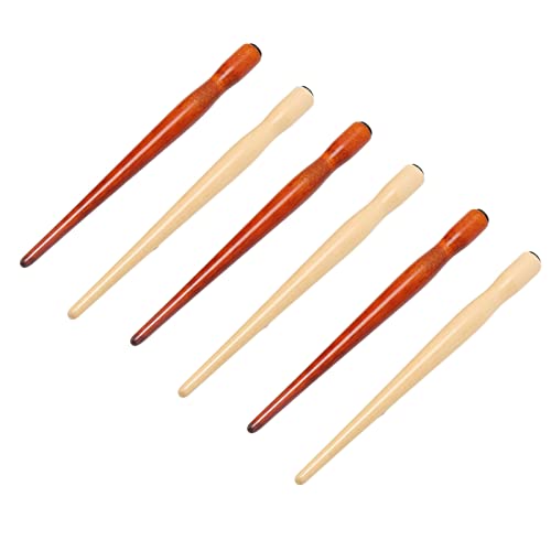 OVAQUIXI 6PCS Langlebiger Holz -Comic -Stift Nib Halter mit Komfortables Griff Zum Entwurf der Zeichnung, Sandelholz Stifthalter für die Comic Kreation von OVAQUIXI