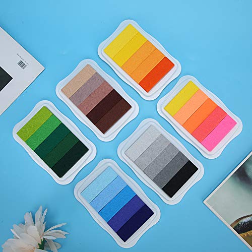 OVAQUIXI 6pcs Elegante Gradientenkissen -Farb -Entwicklungsstempel für das Handwerk für Handgefertigte Lieferungen von OVAQUIXI
