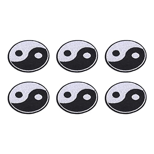 OVAQUIXI 6pcs Yin Yang Patch - Gestickter Patch für Hemdhut -Brieftasche Baumwollnähte mit Tai Chi Muster von OVAQUIXI