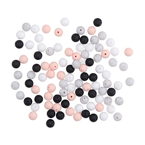 OVAQUIXI 9mm Silikonperlen Lebendige Farben DIY Runde Perlen für Halsketten Babyspielzeug 100pcs für Armband Machen (TYPE C) von OVAQUIXI