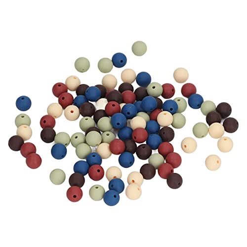 OVAQUIXI 9mm Silikonperlen Lebendige Farben DIY Runde Perlen für Halsketten Babyspielzeug 100pcs für Armband Machen (Tippe A) von OVAQUIXI