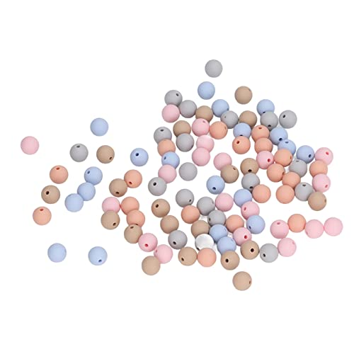 OVAQUIXI 9mm Silikonperlen Lebendige Farben DIY Runde Perlen für Halsketten Babyspielzeug 100pcs für Armband Machen (Typ B) von OVAQUIXI