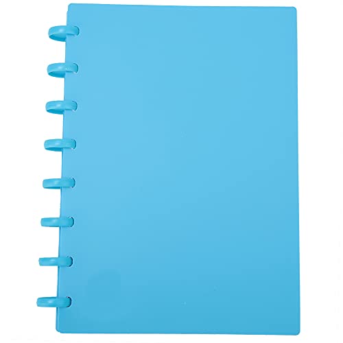 OVAQUIXI A5 Pilzloch Nachfüllbares Schreibpapier Notizbuch für Büroschule, 12 Kombinationen Pilzknopf 360 Grad Gefaltet, Orangebluerte Optionen (Punkte (himmelblau)) von OVAQUIXI