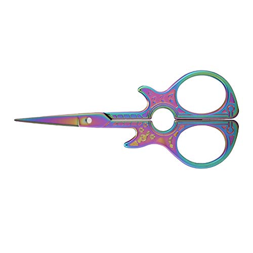 OVAQUIXI Antike Nähschere mit Gitarrenform für DIY -Stickerei und Kunstwerke, Edelstahl (COLOR) von OVAQUIXI