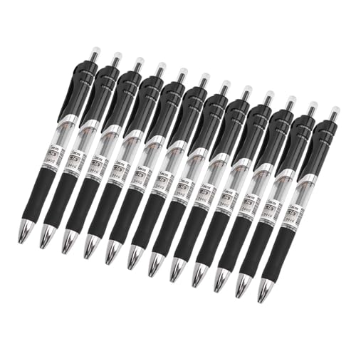 OVAQUIXI Bequeme Grip Press Carbon -Neutral -Gel Stifte Klare Handschrift für 12 PCs Office Stationary Supply Set (BLACK) von OVAQUIXI