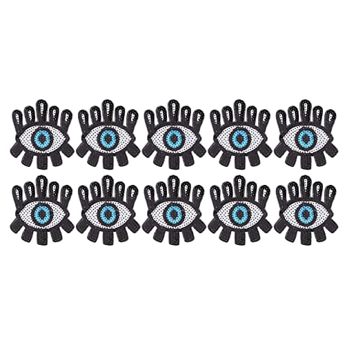 OVAQUIXI Bestickter Pailletten -Eye -Eisen auf Flecken für DIY Kleidungshüte, Set von 10 Farbenfrohen Nähflecken, Dekoration für Kleider, Röcke und Taschen von OVAQUIXI