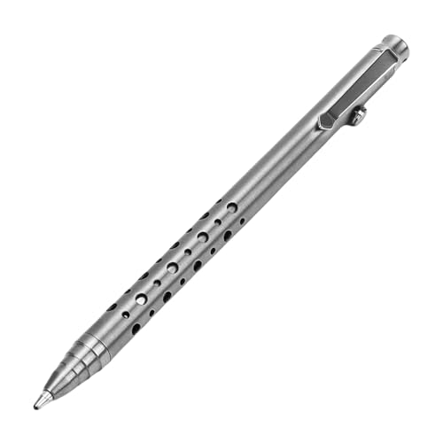OVAQUIXI Bolt Action Pen, Ti Alloy -Kugelschreiber mit Clip Komfortables Griff Reibungsloser Schreiben für Bürogeschäfte von OVAQUIXI