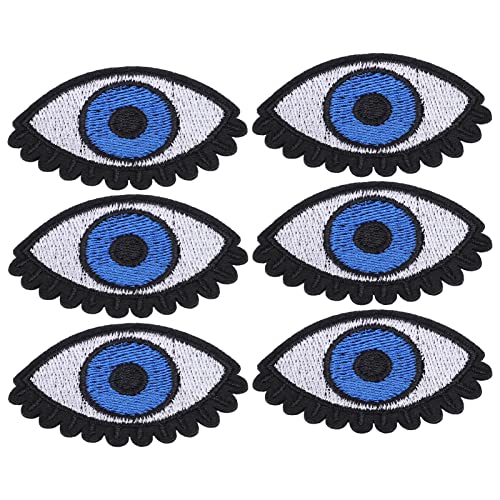 OVAQUIXI Bügeln auf Helle Farbe Große Augenmuster -Patches für DIY -Kleidung Jacke Jean Sewing, 6PCS Gestickte Flecken für Kindergeschenke von OVAQUIXI