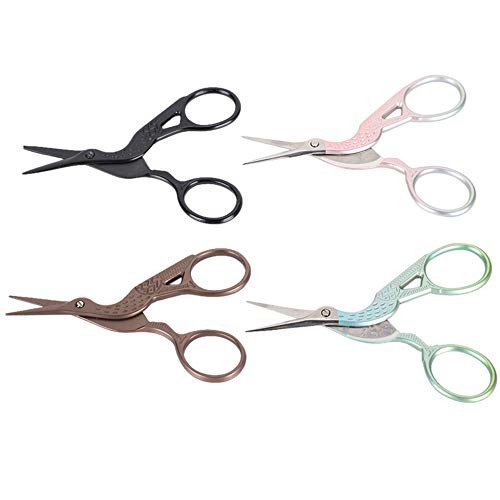 OVAQUIXI Crane Retro Scissors Stickzubehör für DIY Cross Stitch Handgefertigtes Faden Trimmer 3,5 Zoll für Sammlerfans Materialgarn Buntes Set von OVAQUIXI