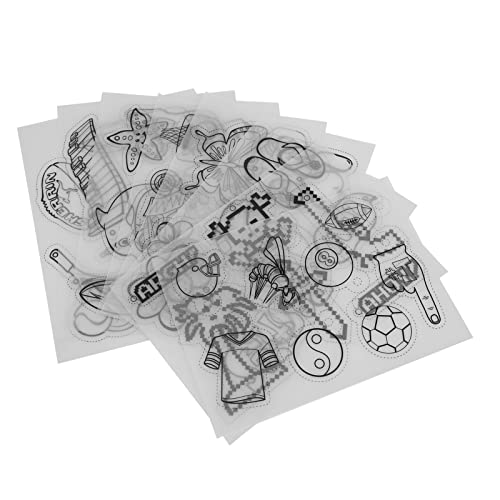 OVAQUIXI DIY -Blätter 8pcs Easy Operation Keychain -Tag Making Shrink Plastic für Handwerksliebhaber (Sports Series JS-85 (8 Stück/Packung)) von OVAQUIXI