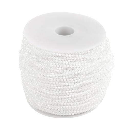 OVAQUIXI DIY Hochzeitsdekoration Perle Perlenrolle - Lebensechte Absahme -Perlen 100mroll in Zwei Farben Erhältlich (WHITE) von OVAQUIXI