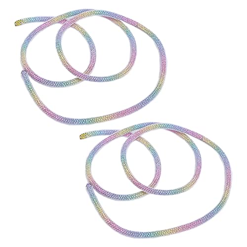 OVAQUIXI DIY -Strassverkleidung 6 Mm/0,2 Zoll Wunderschöne Nähdekoration Kleidung Accessoires, Hochzeitskleider Strassstrahl, 2pcs (6 mm weißer Netz Regenbogen Diamant) von OVAQUIXI