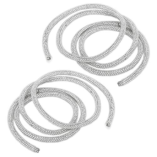OVAQUIXI DIY -Strassverkleidung 6 Mm/0,2 Zoll Wunderschöne Nähdekoration Kleidung Accessoires, Hochzeitskleider Strassstrahl, 2pcs (6 mm weißes Netz, weißer Diamant) von OVAQUIXI