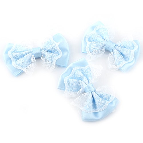 OVAQUIXI Fliegekrawattengeformte Applikationen Spitzenhandwerks -Set - 50pcs Bögen für Hochzeitsdekoration Haltbarer Polyesterstoff und Niedliche Formen (BLUE) von OVAQUIXI