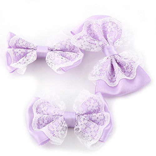 OVAQUIXI Fliegekrawattengeformte Applikationen Spitzenhandwerks -Set - 50pcs Bögen für Hochzeitsdekoration Haltbarer Polyesterstoff und Niedliche Formen (PURPLE) von OVAQUIXI