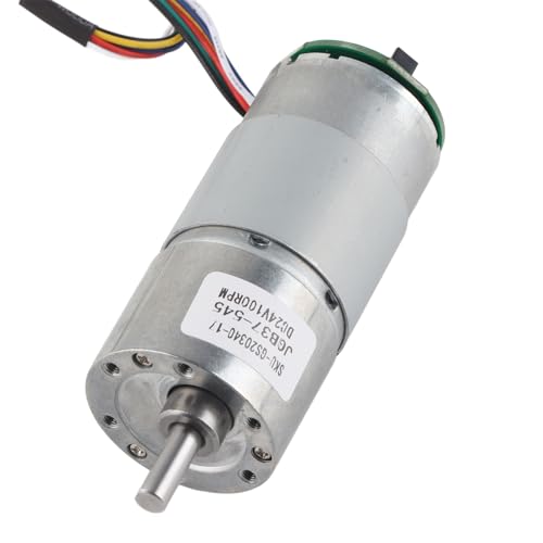 OVAQUIXI Großer Torsionsgetriebemotor mit 12 V 10~1500 U/Min Motorgeschwindigkeitsreduzierungsgeschwindigkeit für Intelligente Geräte (24 V, Geschwindigkeit 100) von OVAQUIXI