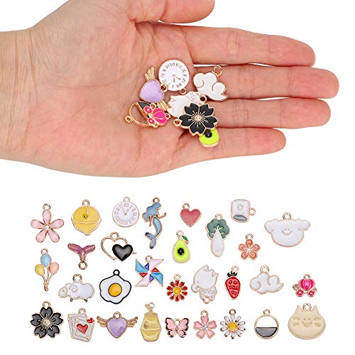 OVAQUIXI Hochhärtungsberechtigte Zubehör für die Herstellung von Do -It -Self Schmuck, Set von 30 Einzigartigen und Farbenfrohen Pendern von OVAQUIXI