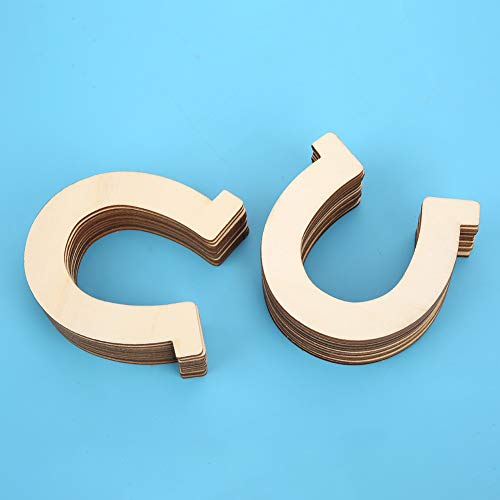 OVAQUIXI Hölzerne Hufeisenform Hängende Anhänger DIY Craft Toy für Weihnachten und Hochzeitsdekorationen, Pack von 24 für Kreativität Entwicklung (83 * 91mm) von OVAQUIXI