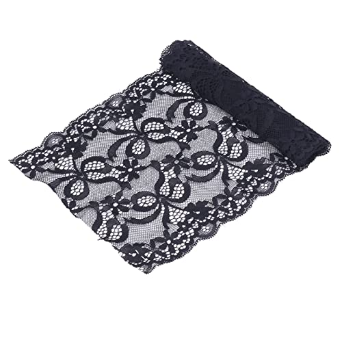 OVAQUIXI Kleidungszubehör Elastischer Spitzenband Sicherer Gebrauch für Hochzeits Geburtstagstisch Dekoration Hochelastizität Nylon Material (BLACK) von OVAQUIXI