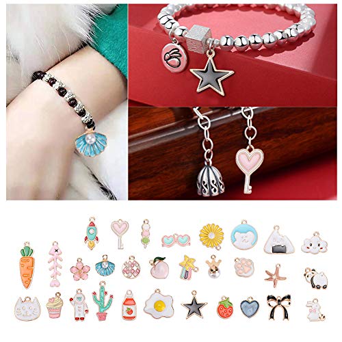 OVAQUIXI Kreative Legierungs-DIY-Anhänger Zubehör Set, 30 Verschiedene Muster für Halskettenarmband-Ohrring-Herstellung, Bleifreie Sichere Dauerhafte Geschenke Zum Jubiläum, 1,5 Unzen OVAQUIXI Kreative Legierungs-DIY-Anhänger Zubehör Set, 30 Verschiedene Muster für Halskettenarmband-Ohrring-Herstellung, Bleifreie Sichere Dauerhafte Geschenke Zum Jubiläum, 1,5 Unzen von OVAQUIXI